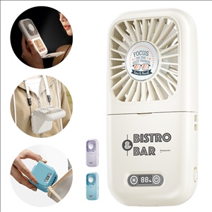 3-in-1 Foldable Handheld Fan with LED Makeup Mirror